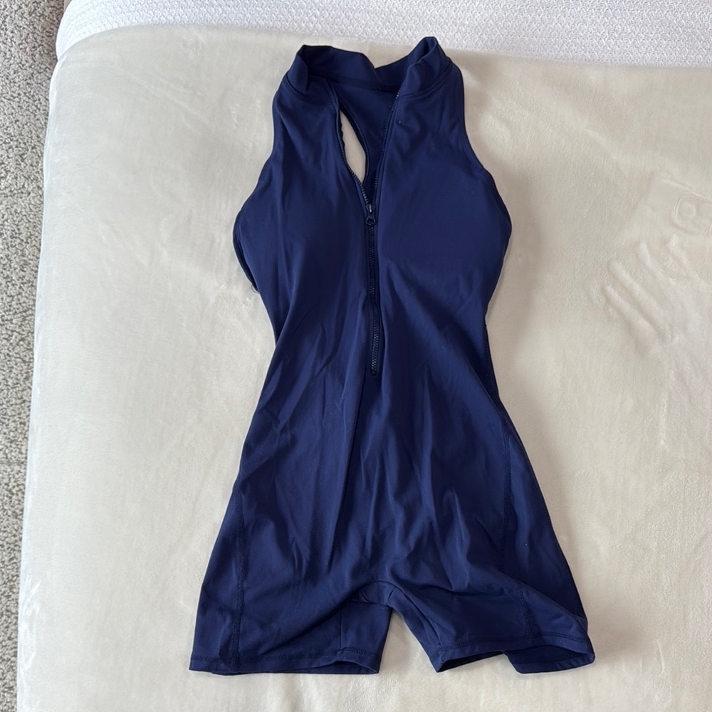Amazon Blue Jumpsuit with Open Back and Booty Scrunch